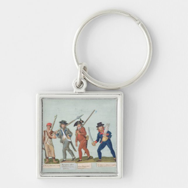 Sans Culotte Lighting his Pipe Key Ring (Front)