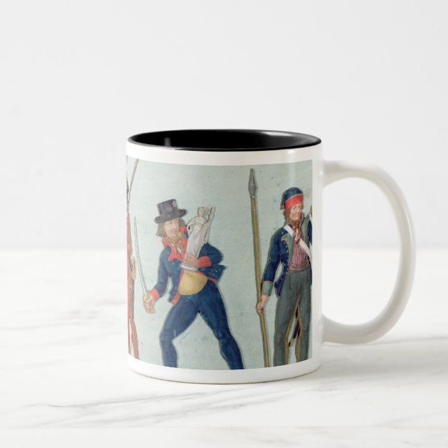 Sans Culotte Lighting his Pipe Two-Tone Coffee Mug (Right)