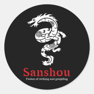 Sanshou Dragon Sanda Chinese Boxing Martial Arts _ Classic Round Sticker