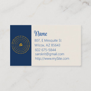 Sanskrit Business Card