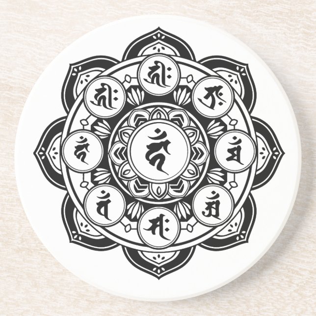 Sanskrit Mandala Coaster (Front)