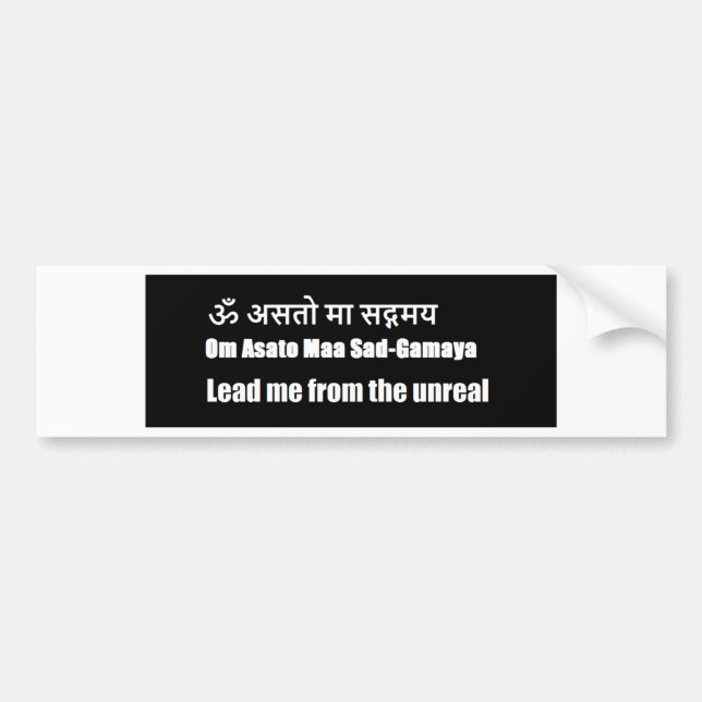 sanskrit mantra for enlightenment bumper sticker (Front)