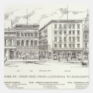 Sansome West side California and Sacramento Square Sticker