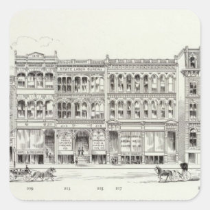 Sansome West side Pine and California Square Sticker