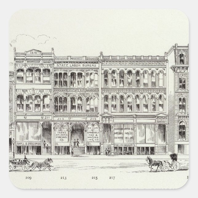 Sansome West side Pine and California Square Sticker (Front)