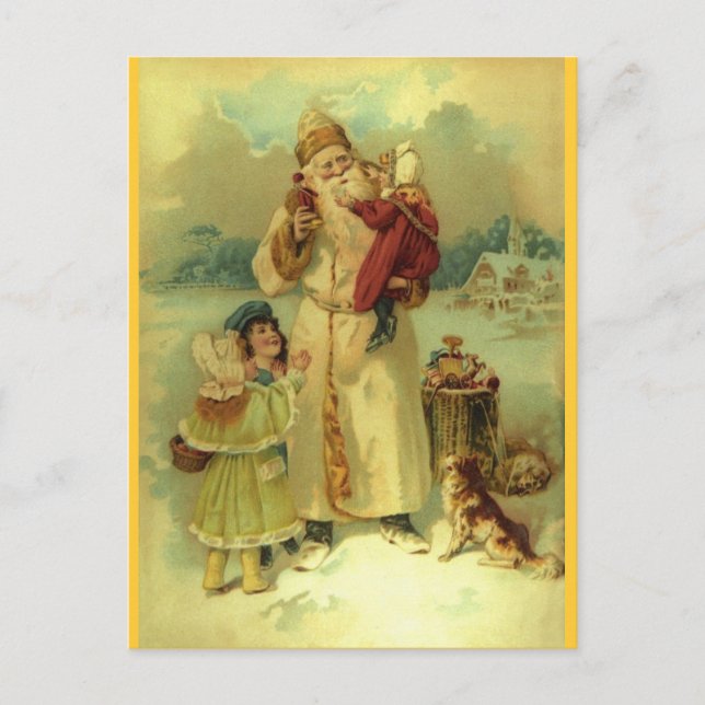 Santa 1897 vintage St. Nick Holiday Postcard (Front)