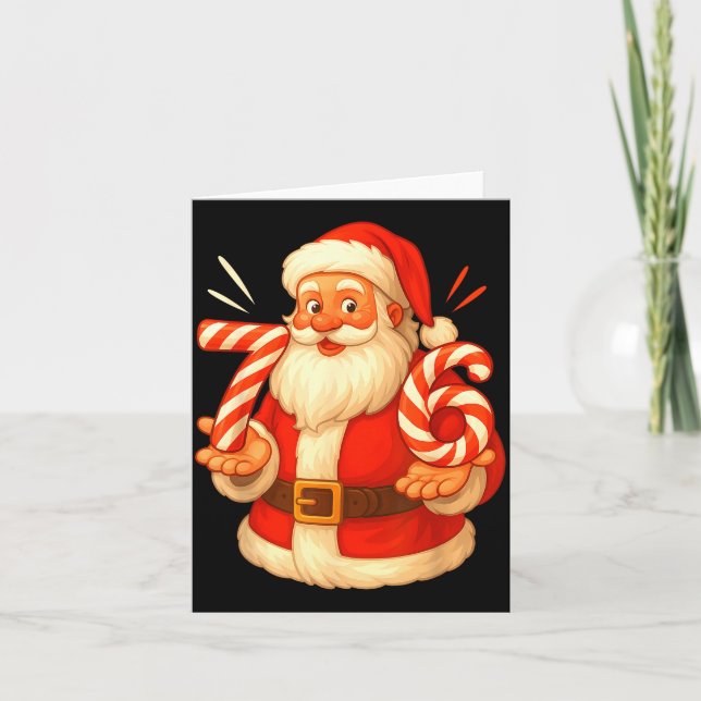 Santa 67 Candy Cane Six Seven Santa Claus Funny Ch Card (Front)