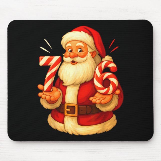 Santa 67 Candy Cane Six Seven Santa Claus Funny Ch Mouse Pad (Front)
