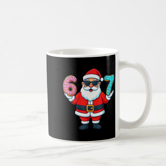Santa 67 Donut Meme Funny Christmas Holiday  Coffee Mug (Right)