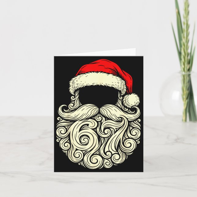 Santa 67 Hidden In Beard Christmas  Card (Front)