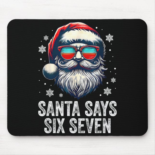 Santa 67 Meme Funny Six Seven Christmas Xmas Pajam Mouse Pad (Front)