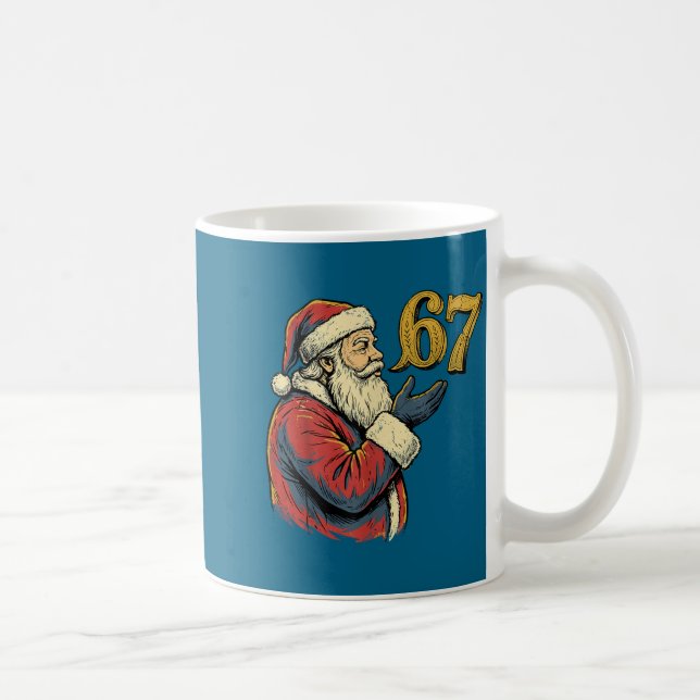 Santa 67 Number Funny Christmas Meme Se  Coffee Mug (Right)