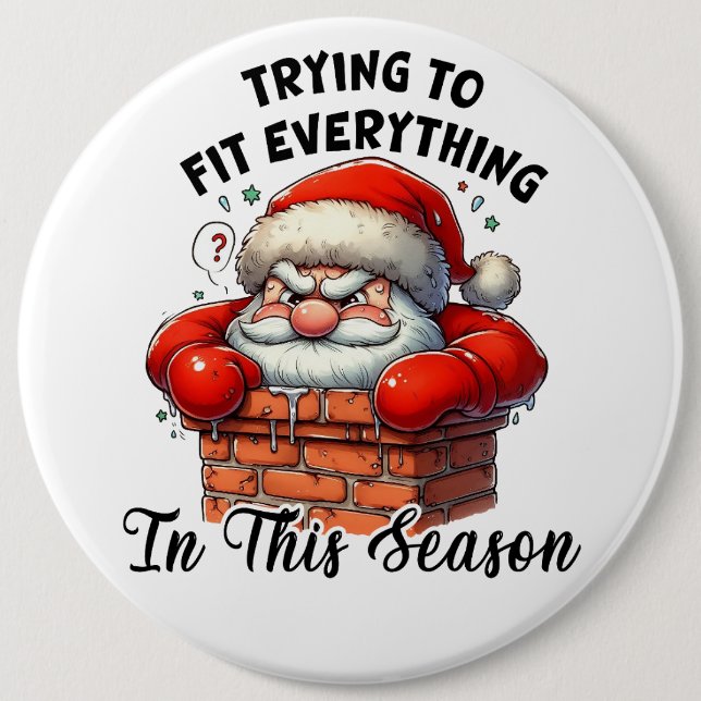 Santa 6 Cm Round Badge (Front)