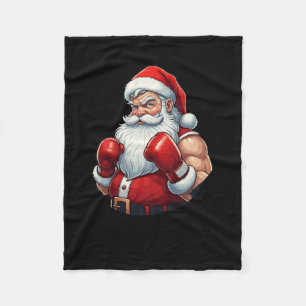 Santa A Boxer Funny Christmas Boxing Ho Ho-ly Knoc Fleece Blanket