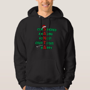 Santa Acrostic Christmas Holiday Festive Cheer Mer Hoodie