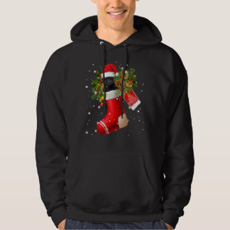 Santa Affenpinscher In Christmas Sock Pajama Hoodie