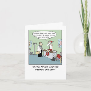 Santa After Gastric Bypass   Funny Christmas Xmas Holiday Card