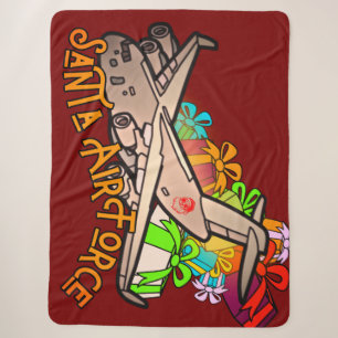 Santa, Air Force, Army Sherpa Blanket