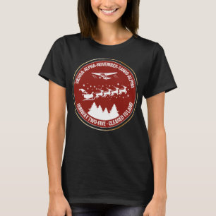 Santa Airlines Aviation Holiday Retro Pilot Christ T-Shirt