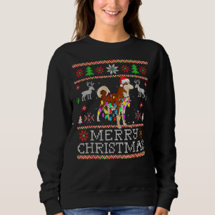 Santa Akita Dog Ugly Sweater Christmas Lights Akit