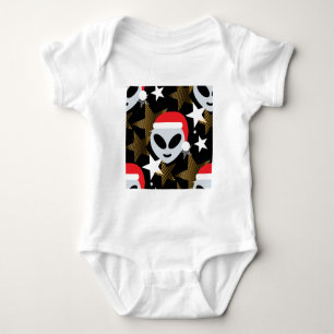 santa alien emoji baby bodysuit