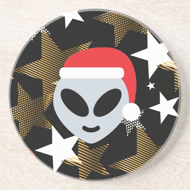 santa alien emoji coaster (Front)