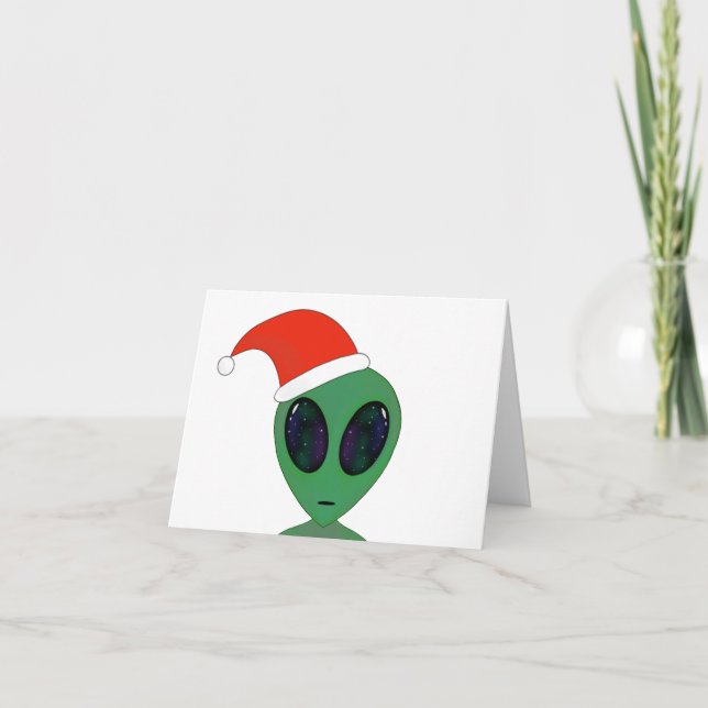 Santa alien holiday card (Front)