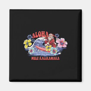 Santa Aloha Hawaiian Christmas Mele Kalikimaka Sur Magnet