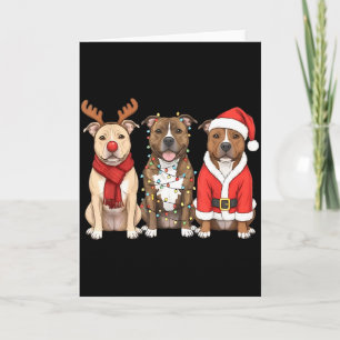 Santa American Tbull Terrier Christmas Ttie Dog Mo Card