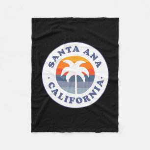 Santa Ana California Ca Palm Tree Beach Vacation S Fleece Blanket