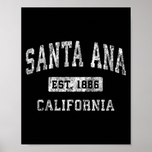 Santa Ana California Ca Vintage Established Poster