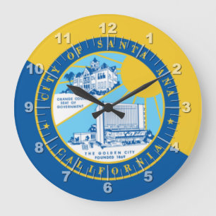 Santa Ana (California) flag Large Clock