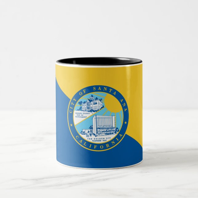 Santa Ana city flag Two-Tone Coffee Mug (Center)