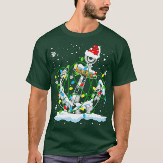 Santa Anchor Cool Christmas Lights T-Shirt