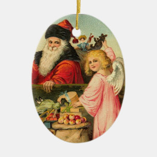 Santa and Angel Christmas Ornament
