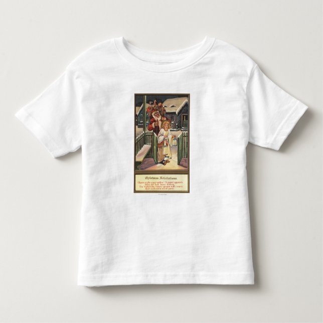 Santa and Angel with Lantern Toddler T-Shirt (Front)