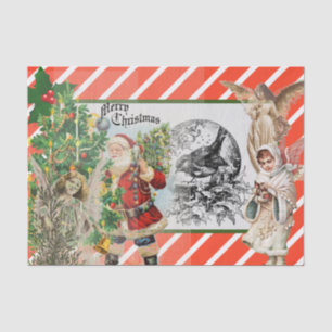 SANTA AND ANGELS RED STRIPED Tissue Paper