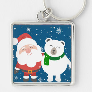 Santa and Bear Key Ring