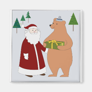 Santa and bear magnet