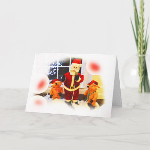 Santa and bears festive card