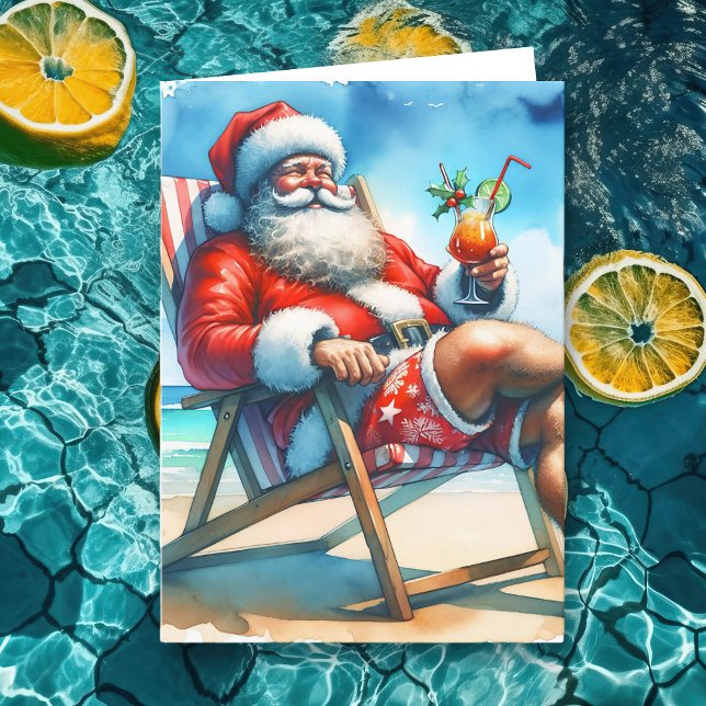 Santa and Bloody Mary Funny Snowbirds Christmas Holiday Card (Creator Uploaded)
