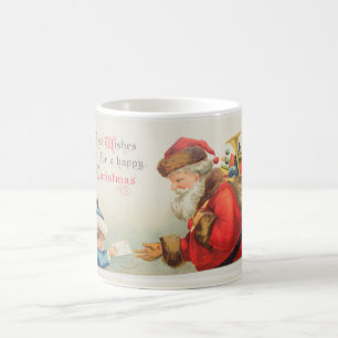 Santa and boy vintage nostalgia Christmas Coffee Mug