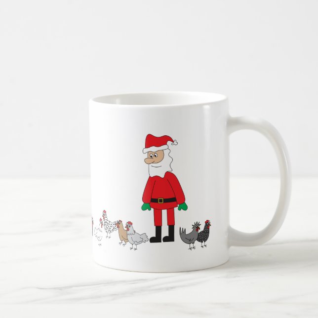 Santa and Chickens Coffee Mug (Right)