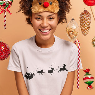 Santa And Chihuahua Shadow Christmas T-Shirt