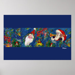 SANTA AND CHRISTMAS NIGHT POSTER