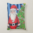 Santa and Christmas Tree Holly Jolly Accent Pillow