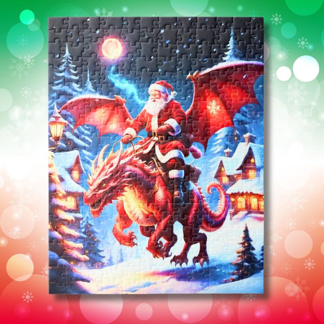 Santa And Dragon On Christmas Eve Jigsaw Puzzle (Creator Uploaded)