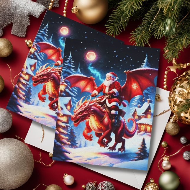 Santa And Dragon On Christmas Eve Postcard (Creator Uploaded)