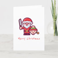 Santa and Elf Greeting Card
