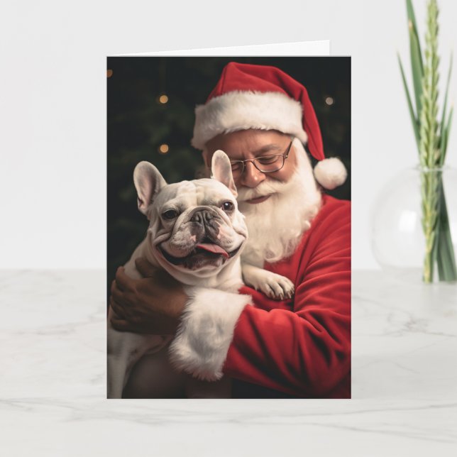 Santa and Frenchie Holiday Card (Front)